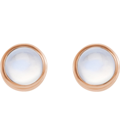 2000316 Earring Set Natural Rainbow Moonstone Round 3 Mm 14K Rose Pair Friction Back Included Polished Natural Moonstone Bezel-Set Earrings