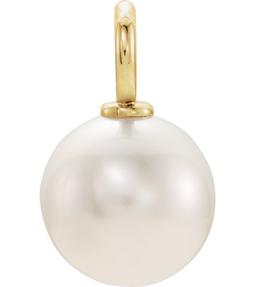23533 Pendant Set 14K Yellow 13.2 X 6 Mm Polished Cultured White Freshwater Pearl Pendant