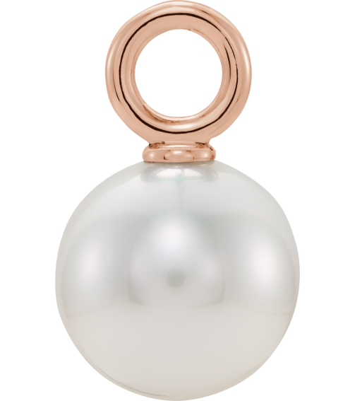 23533 Pendant Set 14K Rose 13.2 X 6 Mm Polished Cultured White Freshwater Pearl Pendant