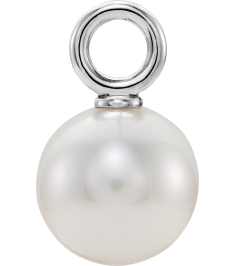 23533 Pendant Set Sterling Silver 13.2 X 6 Mm Polished Cultured White Freshwater Pearl Pendant