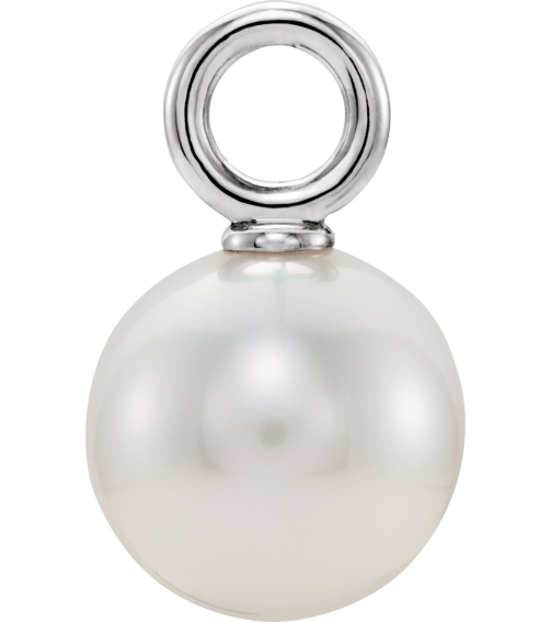 23533 Pendant Set Sterling Silver 13.2 X 6 Mm Polished Cultured White Freshwater Pearl Pendant