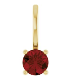 87768 Pendant Set 14K Yellow Round Imitation Mozambique Garnet 4 Mm Polished Imitation Mozambique Garnet Pendant