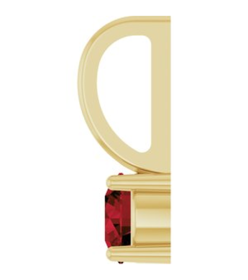 87768 Pendant Set 14K Yellow Round Imitation Mozambique Garnet 4 Mm Polished Imitation Mozambique Garnet Pendant