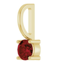 87768 Pendant Set 14K Yellow Round Imitation Mozambique Garnet 4 Mm Polished Imitation Mozambique Garnet Pendant