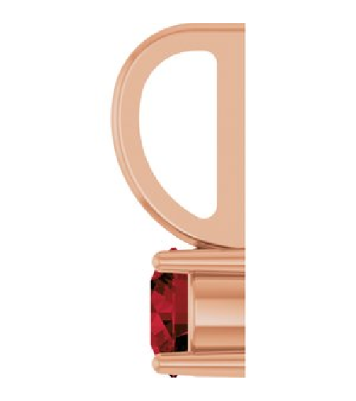 87768 Pendant Set 14K Rose Round Imitation Mozambique Garnet 4 Mm Polished Imitation Mozambique Garnet Pendant