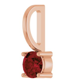 87768 Pendant Set 14K Rose Round Imitation Mozambique Garnet 4 Mm Polished Imitation Mozambique Garnet Pendant