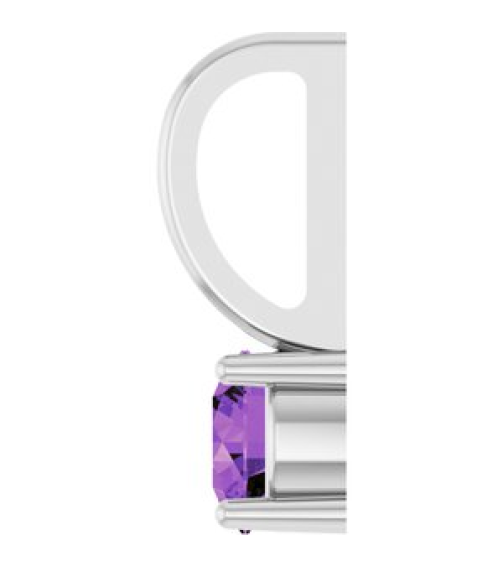 87768 Pendant Set 14K White Round Imitation Amethyst 4 Mm Polished Imitation Amethyst Pendant