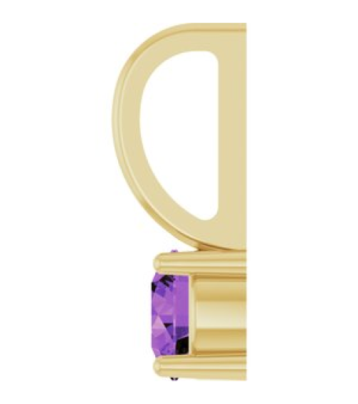 87768 Pendant Set 14K Yellow Round Imitation Amethyst 4 Mm Polished Imitation Amethyst Pendant