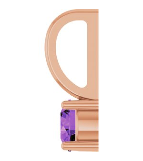 87768 Pendant Set 14K Rose Round Imitation Amethyst 4 Mm Polished Imitation Amethyst Pendant