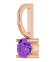 87768 Pendant Set 14K Rose Round Imitation Amethyst 4 Mm Polished Imitation Amethyst Pendant