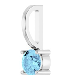 87768 Pendant Set 14K White Round Imitation Aquamarine 4 Mm Polished Imitation Aquamarine Pendant