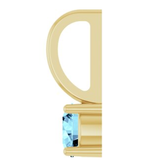 87768 Pendant Set 14K Yellow Round Imitation Aquamarine 4 Mm Polished Imitation Aquamarine Pendant