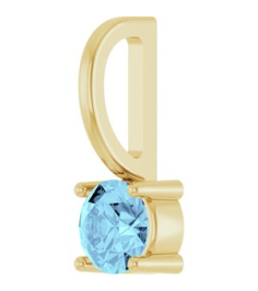 87768 Pendant Set 14K Yellow Round Imitation Aquamarine 4 Mm Polished Imitation Aquamarine Pendant