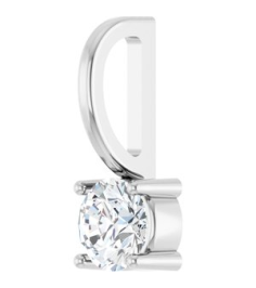 87768 Pendant Set 14K White Round Imitation Diamond 4 Mm Polished Imitation Diamond Pendant