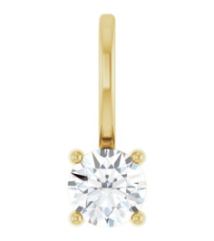 87768 Pendant Set 14K Yellow Round Imitation Diamond 4 Mm Polished Imitation Diamond Pendant