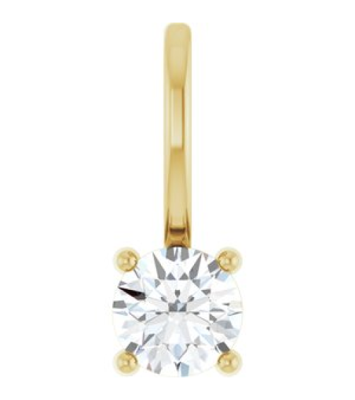 87768 Pendant Set 14K Yellow Round Imitation Diamond 4 Mm Polished Imitation Diamond Pendant