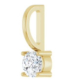87768 Pendant Set 14K Yellow Round Imitation Diamond 4 Mm Polished Imitation Diamond Pendant