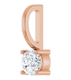 87768 Pendant Set 14K Rose Round Imitation Diamond 4 Mm Polished Imitation Diamond Pendant