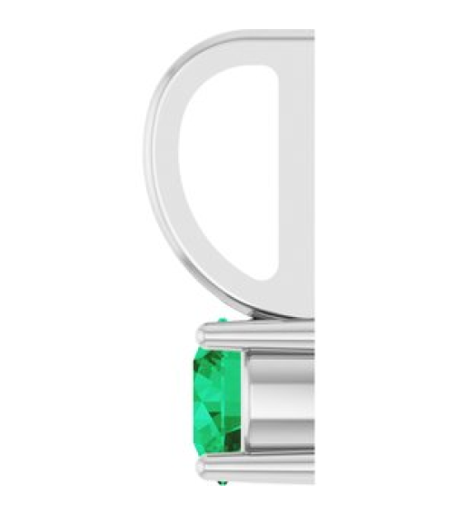 87768 Pendant Set 14K White Round Imitation Emerald 4 Mm Polished Imitation Emerald Pendant