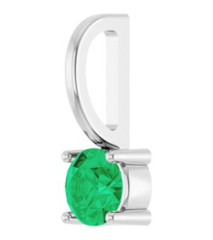 87768 Pendant Set 14K White Round Imitation Emerald 4 Mm Polished Imitation Emerald Pendant