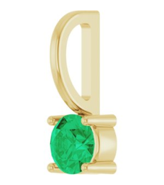 87768 Pendant Set 14K Yellow Round Imitation Emerald 4 Mm Polished Imitation Emerald Pendant