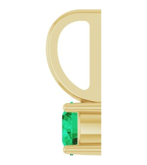 87768 Pendant Set 14K Yellow Round Imitation Emerald 4 Mm Polished Imitation Emerald Pendant