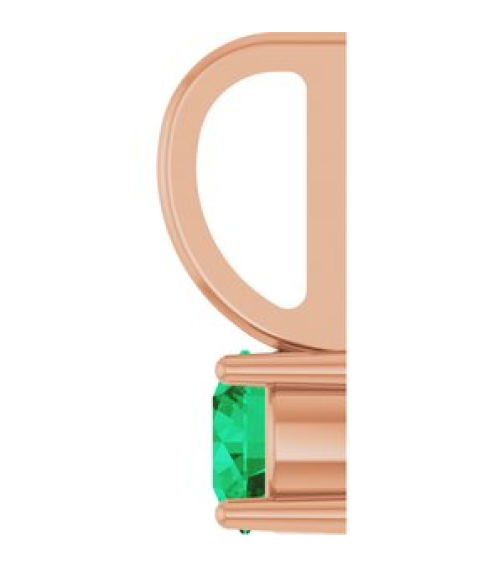 87768 Pendant Set 14K Rose Round Imitation Emerald 4 Mm Polished Imitation Emerald Pendant