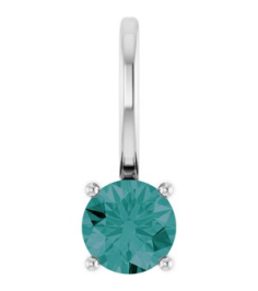87768 Pendant Set 14K White Round Imitation Alexandrite 4 Mm Polished Imitation Alexandrite Pendant