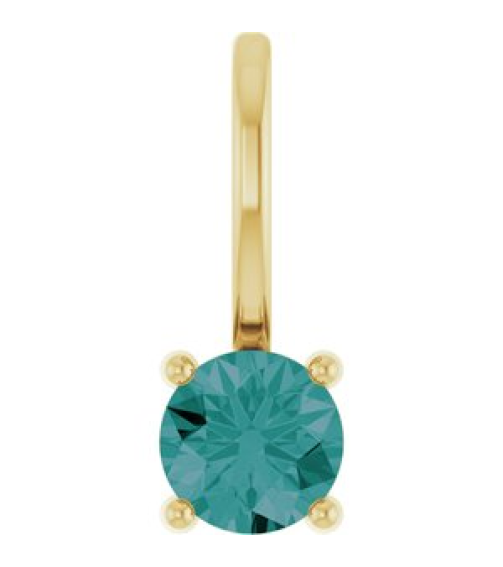 87768 Pendant Set 14K Yellow Round Imitation Alexandrite 4 Mm Polished Imitation Alexandrite Pendant