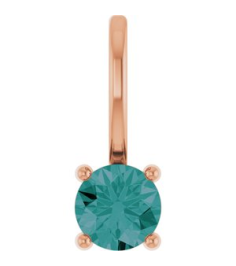 87768 Pendant Set 14K Rose Round Imitation Alexandrite 4 Mm Polished Imitation Alexandrite Pendant