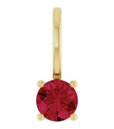 87768 Pendant Set 14K Yellow Round Imitation Ruby 4 Mm Polished Imitation Ruby Pendant