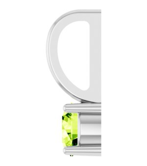 87768 Pendant Set 14K White Round Imitation Peridot 4 Mm Polished Imitation Peridot Pendant