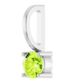 87768 Pendant Set 14K White Round Imitation Peridot 4 Mm Polished Imitation Peridot Pendant