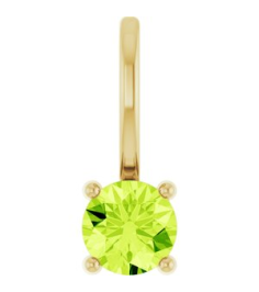 87768 Pendant Set 14K Yellow Round Imitation Peridot 4 Mm Polished Imitation Peridot Pendant