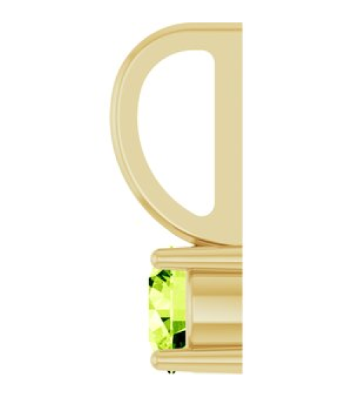 87768 Pendant Set 14K Yellow Round Imitation Peridot 4 Mm Polished Imitation Peridot Pendant