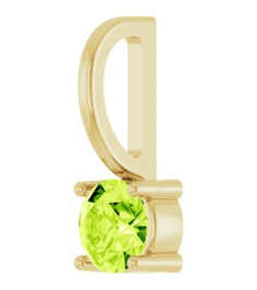 87768 Pendant Set 14K Yellow Round Imitation Peridot 4 Mm Polished Imitation Peridot Pendant