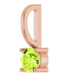 87768 Pendant Set 14K Rose Round Imitation Peridot 4 Mm Polished Imitation Peridot Pendant