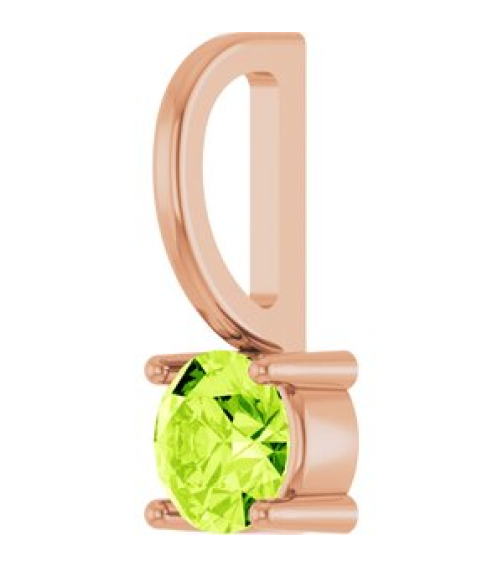87768 Pendant Set 14K Rose Round Imitation Peridot 4 Mm Polished Imitation Peridot Pendant