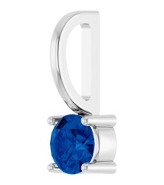 87768 Pendant Set 14K White Round Imitation Blue Sapphire 4 Mm Polished Imitation Blue Sapphire Pendant