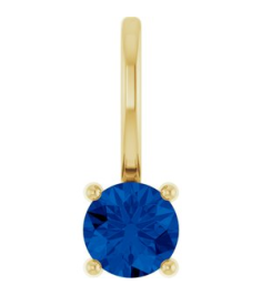 87768 Pendant Set 14K Yellow Round Imitation Blue Sapphire 4 Mm Polished Imitation Blue Sapphire Pendant