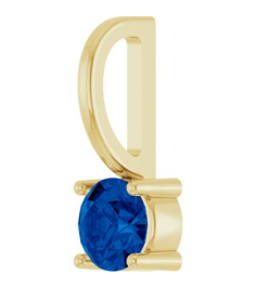 87768 Pendant Set 14K Yellow Round Imitation Blue Sapphire 4 Mm Polished Imitation Blue Sapphire Pendant