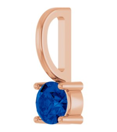 87768 Pendant Set 14K Rose Round Imitation Blue Sapphire 4 Mm Polished Imitation Blue Sapphire Pendant