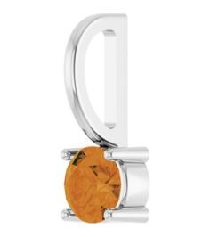 87768 Pendant Set 14K White Round Imitation Citrine 4 Mm Polished Imitation Citrine Pendant