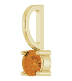 87768 Pendant Set 14K Yellow Round Imitation Citrine 4 Mm Polished Imitation Citrine Pendant