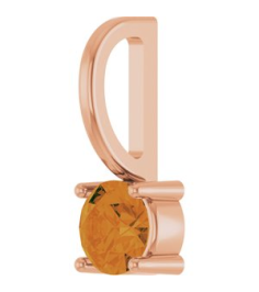 87768 Pendant Set 14K Rose Round Imitation Citrine 4 Mm Polished Imitation Citrine Pendant