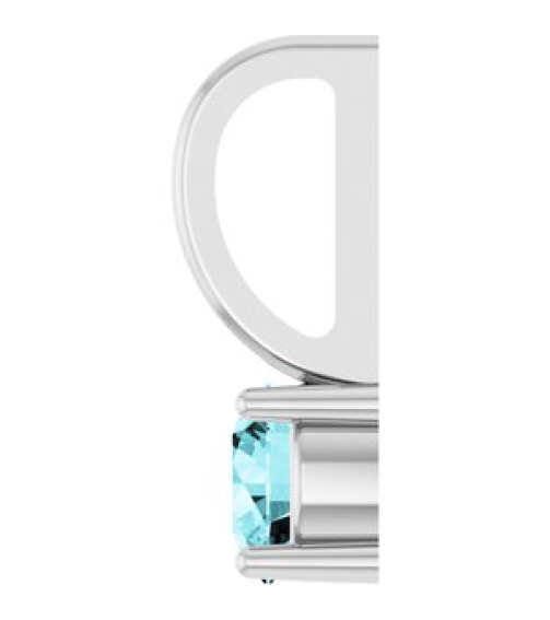 87768 Pendant Set 14K White Round Imitation Blue Zircon 4 Mm Polished Imitation Blue Zircon Pendant