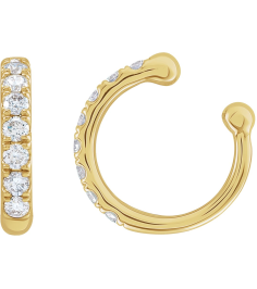 688811 Earring Set Natural Diamond Round 1.6 Mm 14K Yellow Each Polished 16 Ctw Natural Diamond Ear Cuff
