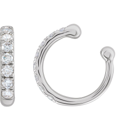 688811 Earring Set Natural Diamond Round 1.6 Mm 14K White Each Polished 16 Ctw Natural Diamond Ear Cuff