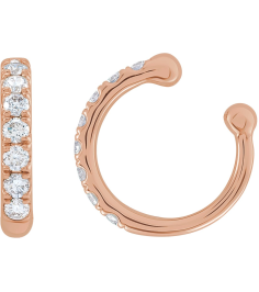 688811 Earring Set Natural Diamond Round 1.6 Mm 14K Rose Each Polished 16 Ctw Natural Diamond Ear Cuff