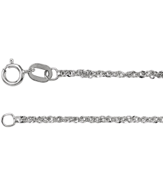 Ch1105 14K White Singapore 1.2 Mm 24 In Spring Ring Diamond-Cut Diamond-Cut Singapore Chain